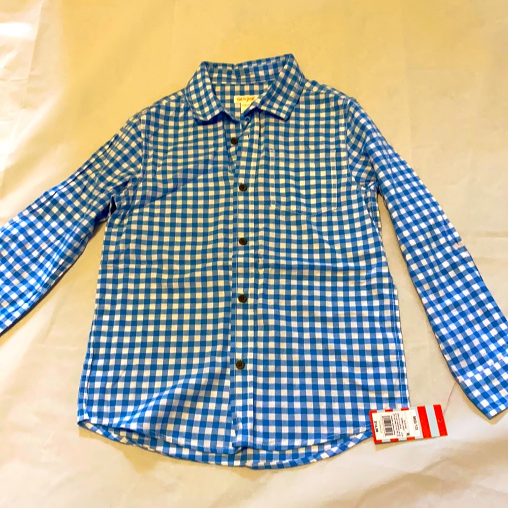 Cat & Jack Medium button down, blue & white